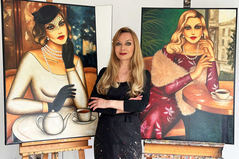 Kaffeeliebe - Kunst in "Feminine Glamourism - moderne Art Deco Stil"