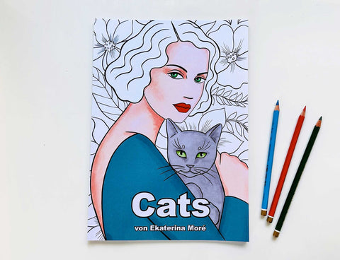 Malbuch Frauen und Katzen - "Cats"