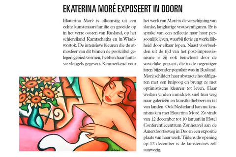 Ekaterina Moré stellt in Niederlanden aus – Magazin Utrecht Business berichtet