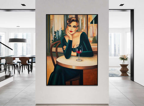 Weingenuss und Kunst - In Vino Veritas - Art Deco Gemälde von Ekaterina Moré