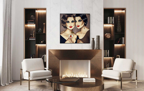 Feminine Art Deco Bilder - Originalgemälde mit Seele kaufen