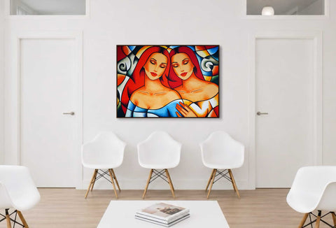 Originales Frauenbild im Wartezimmer einer Frauenarztpraxis – moderne Kunst für eine stilvolle und vertrauensvolle Atmosphäre.