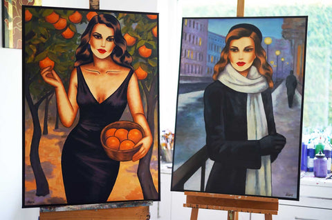 Frauenbilder zu Sommer und Winter als Originalgemälde von Ekaterina Moré