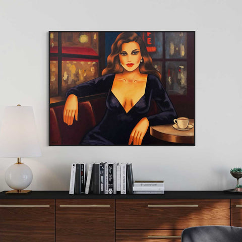 "Café der verlorenen Blicke", 75x95 cm