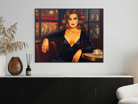 "Café der verlorenen Blicke", 75x95 cm