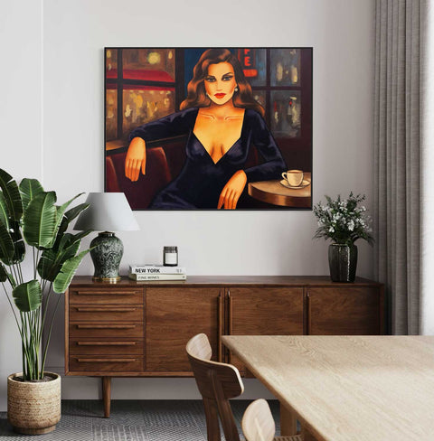 "Café der verlorenen Blicke", 75x95 cm