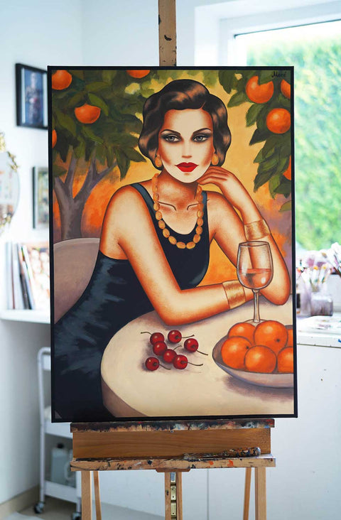 „Im Schatten der Orangenbäume“, 100x70cm
