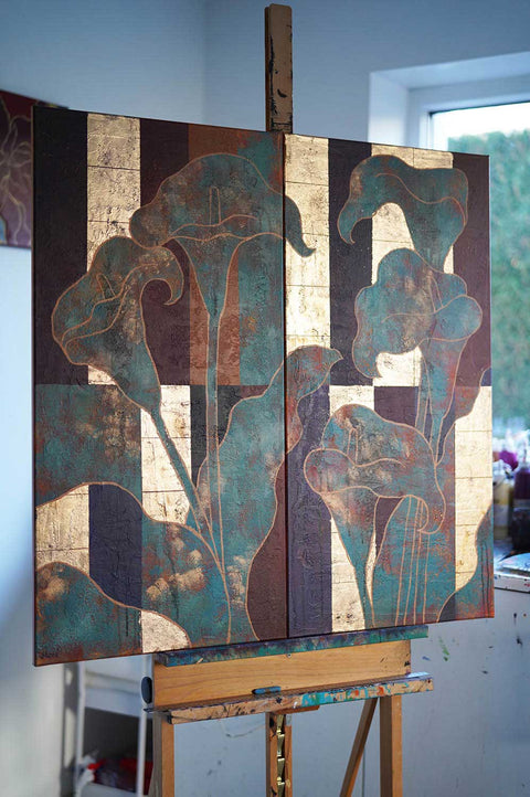 "Calla Stillness", 100x100cm