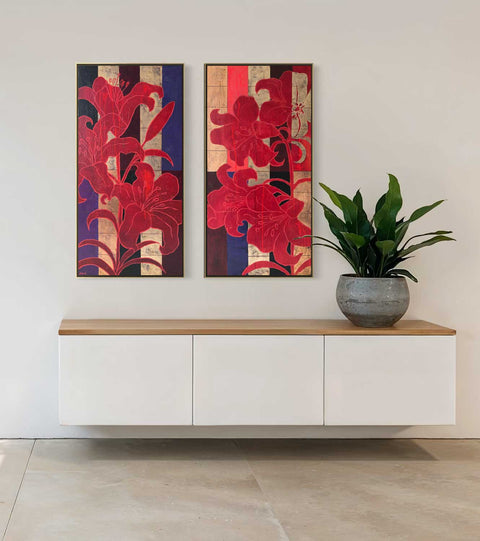 "The Heat of Lilies", 100x100cm