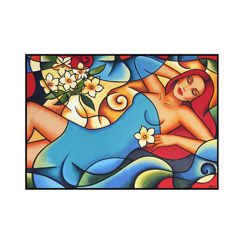 Frauenporträt „In Colorful Silence“ aus der Serie "Dolce far niente"