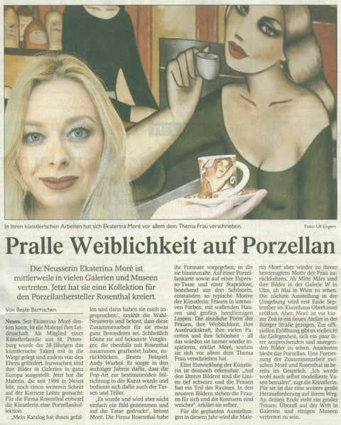 Westdeutsche Zeitung - "Pralle Weiblichkeit auf Porzellan"