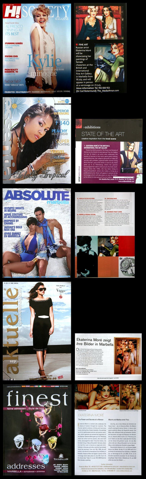 Verschiedene Artikel in Hi-Society, Essential, Finest / Feine Adressen / Absolute Marbella