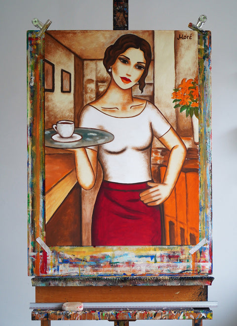 Original auf Papier "Morning Coffee", 50x70cm