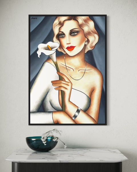 "Weiße Calla – Verträumter Augenblick", 50x70cm