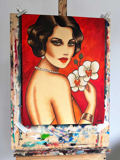 Original auf Papier "Orchid Flame", 50x65cm