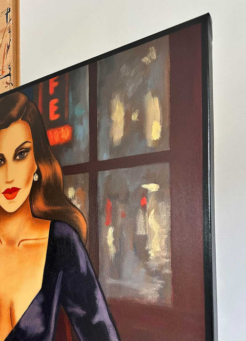 "Café der verlorenen Blicke", 75x95 cm