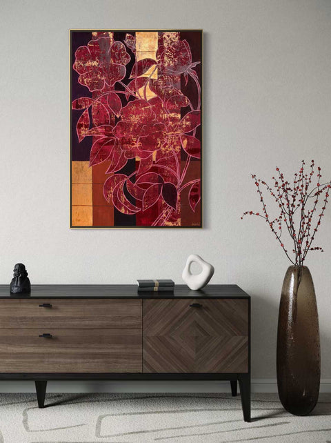 "Crimson Afterglow", 60x90cm