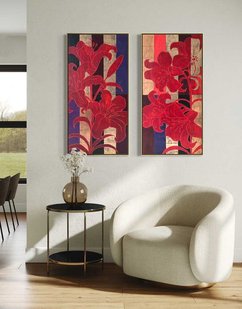 "The Heat of Lilies", 100x100cm