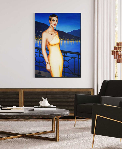 "Glowing Serenity by the Lakeside", 140x100cm