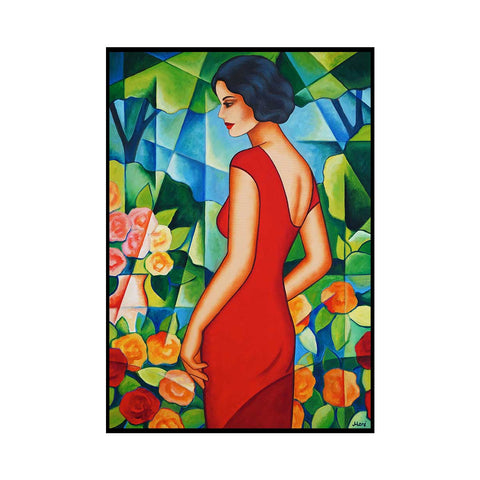 Originalgemälde "Endless Summer" - Frauenporträt aus der Serie "Dolce Far Niente"