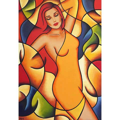 Rhythm of Color – farbintensives Originalgemälde einer tanzenden Frau